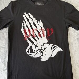 Eternity T-shirt Pray Bone Hands Graphic Print Men's Size Small Hip Pop Rock